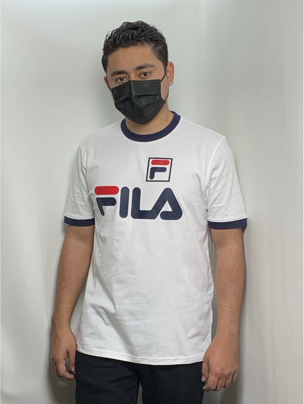 Men's Fila White | Navy | Red Short Sleeve Tee Shirt